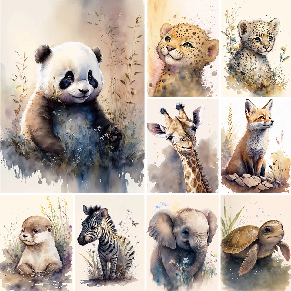 DIY Cartoon Diamond Painting Cute Koala Fox Lion Mosaic Cross Stitch Kit Kit Animal Diamond Výšivka