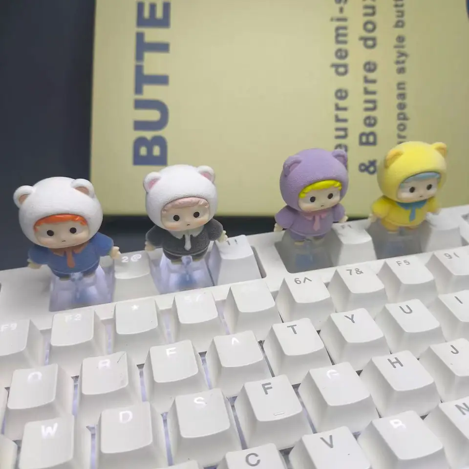 DIY Custom Cartoon Anime Duck Butt Keycap živica priehľadná R4 ESC krížová mechanická klávesnica personalizovaná darčeková kľúče