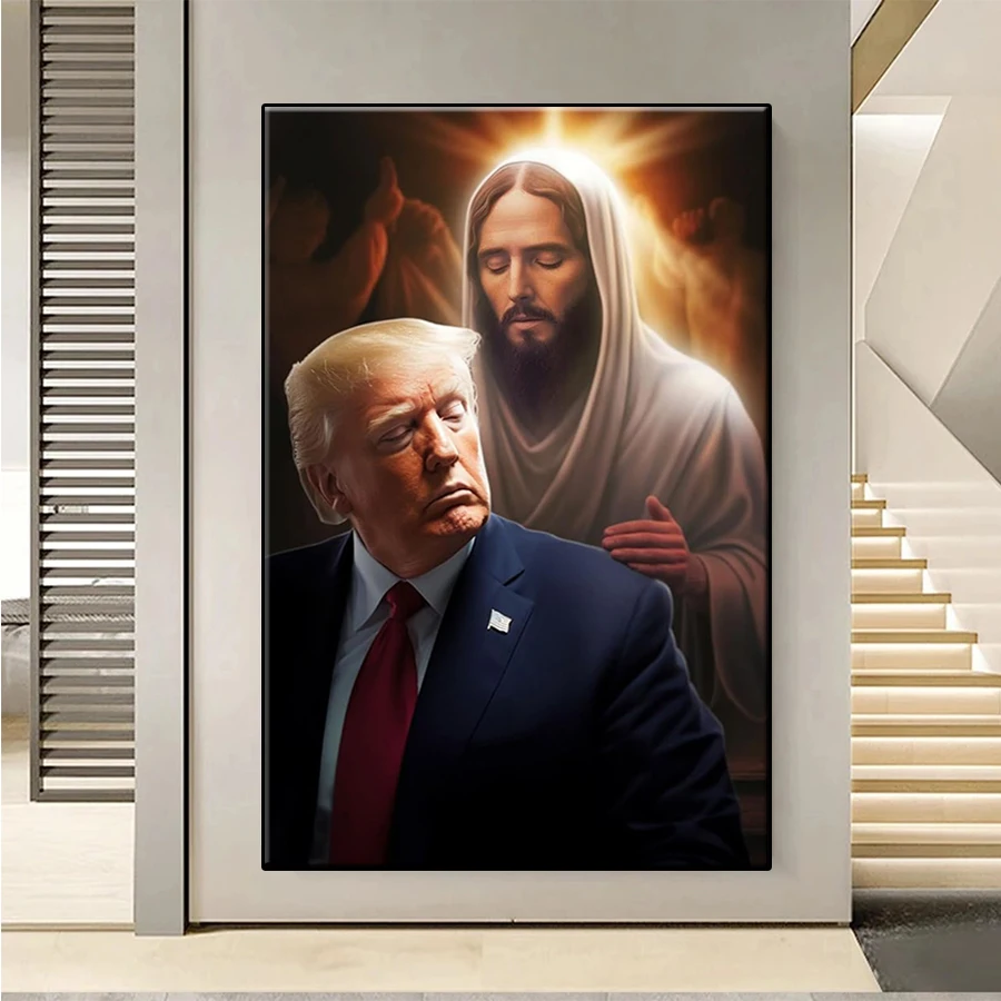 DIY Diamond Painting Kristus Ježiš a Trump Full Square Diamond Výpredaj krížových stehov súpravy mozaiky ručne vyrobený darček