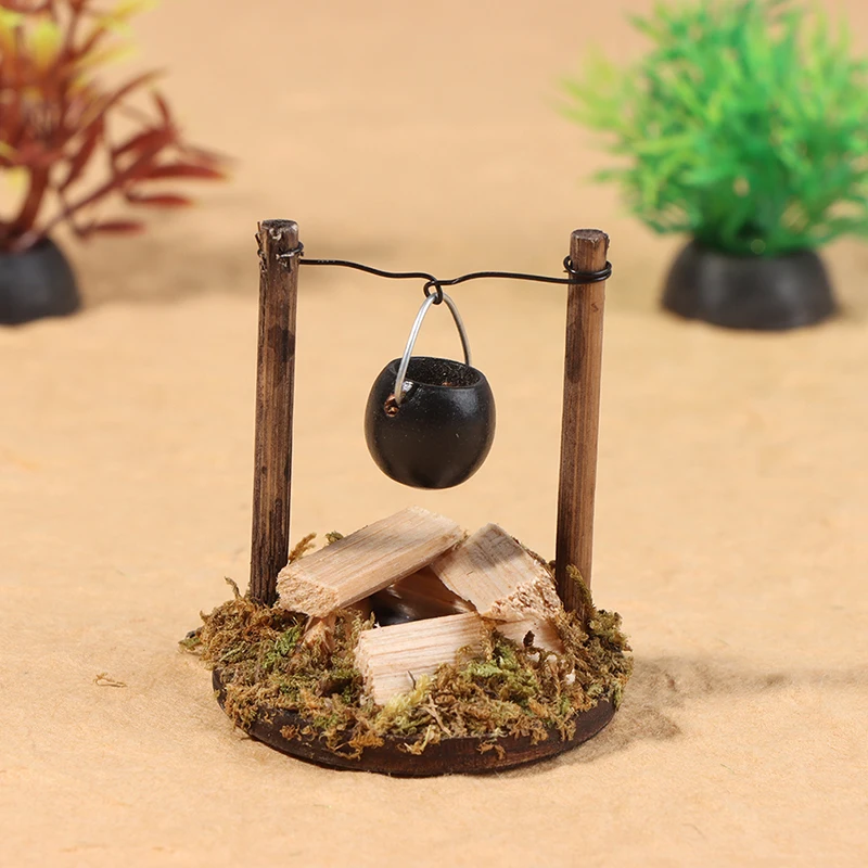 DIY Dollhouse Miniatúrna vonkajšia záhradná scéna Villa Garden visiaci sporák