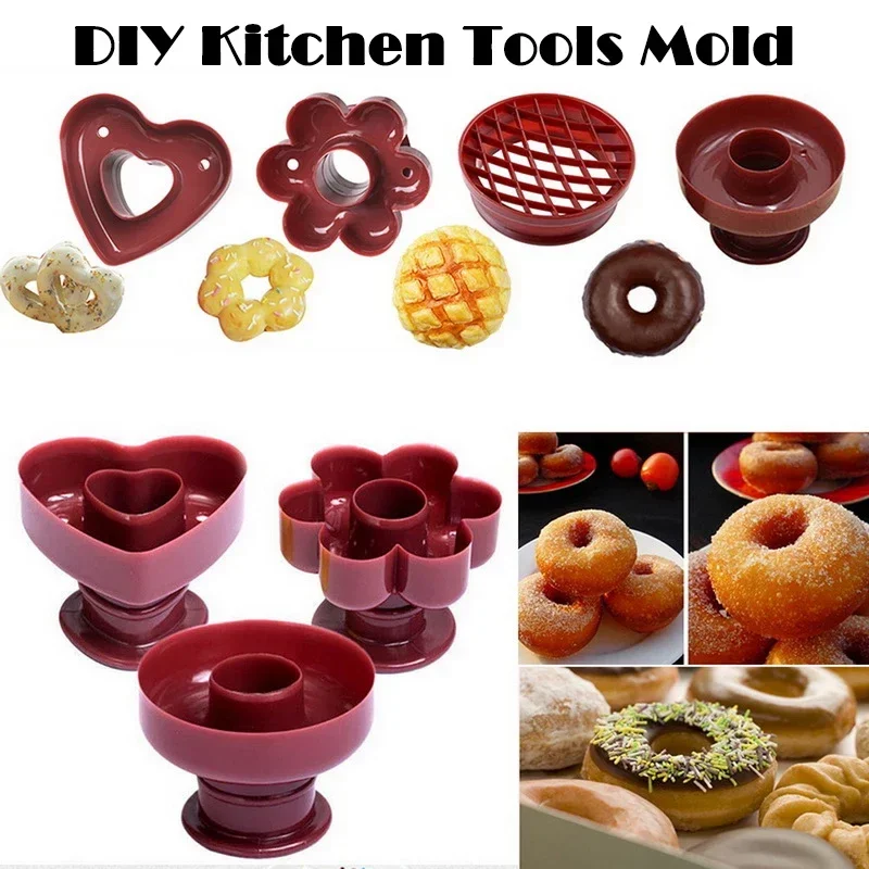 DIY DONUT MORS MAKER COOKIE CAKY CURY FORM FORM DESSERTS DESSERTS ROZDELENÉ KVETOVÉ OBLASTNÉ KULIČKY Kuchynské náradie Folmy