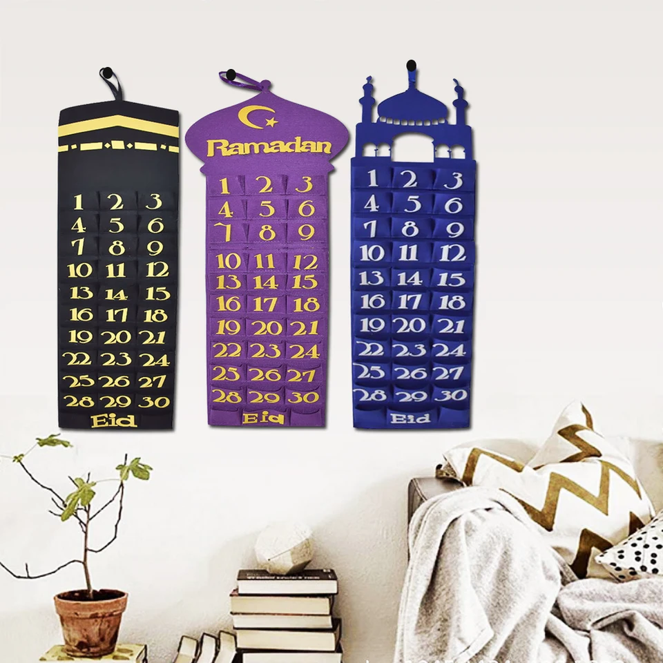 DIY Eid Mubarak pociťoval ramadánsky kalendár s vreckom pre deti CALENDRIER CALENDRIER RAMADAN 2025