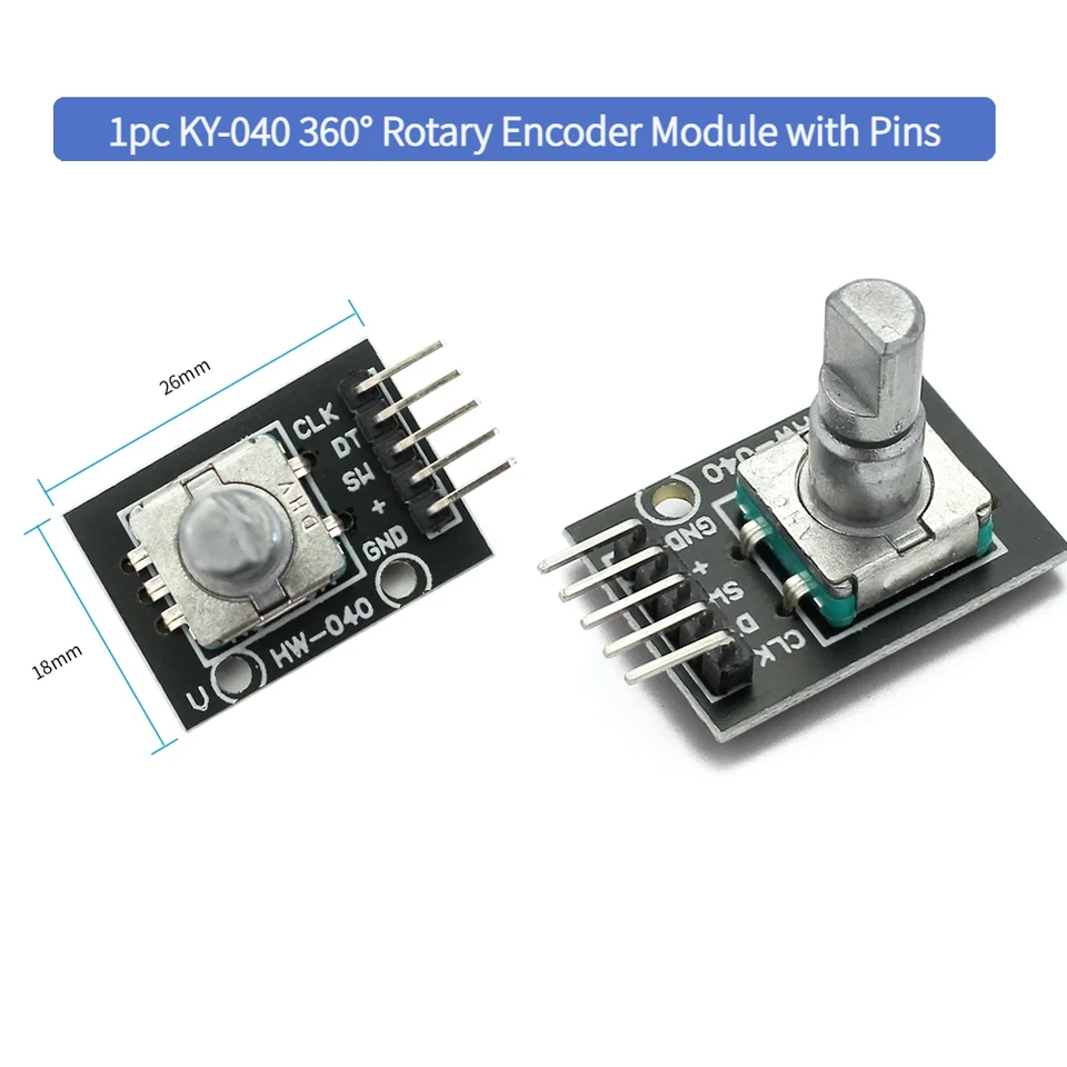 DIY Electronics Boost: 1pc KY-040 360 ° Rotačný modul kódovania s pinmi, pre modul pre aplikácie senzorov Arduino