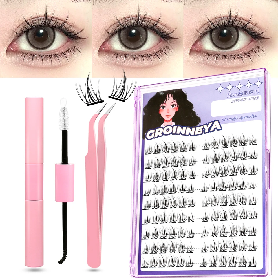 DIY falošné mihalnice Klastre slnečnice manga falošné riasy prírodné anime riasy efekt jednotlivé riasy predlžovacia súprava makeup
