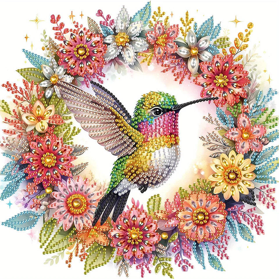 DIY Flowers and Birds 5D Špeciálny tvar Diamondové umelecké súpravy pre začiatočníkov, Diamond Art Painting Kits pre domácu stenu Darček darček