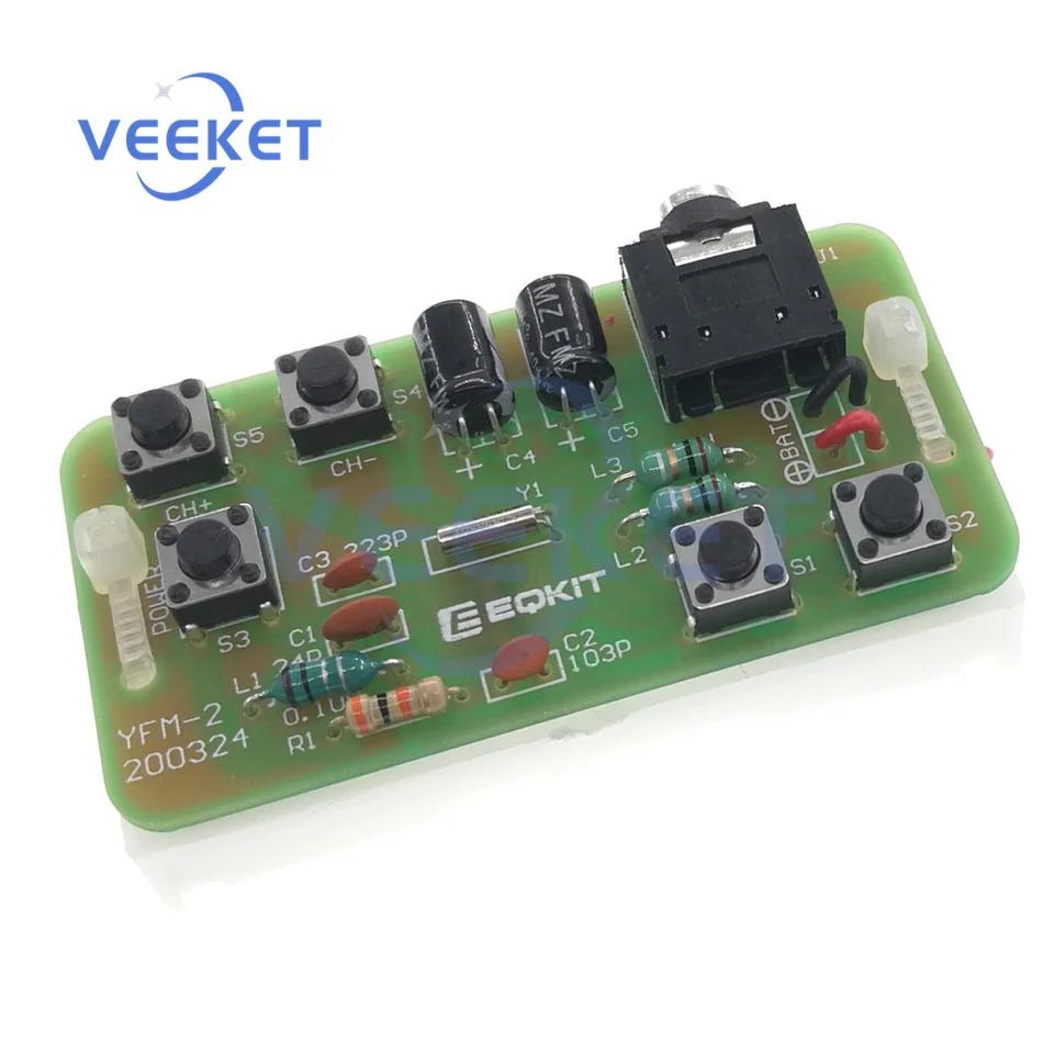 DIY KIT FM Stereo rádiový prijímač Modul nastaviteľný 76-108MHz bezdrôtový prijímač DIY