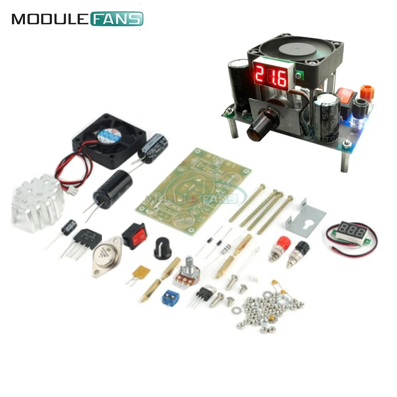DIY LM338K DIGITÁLNE LED displej Krok DOWN SUMPLE DOPLATKA BUCK MODUL DIY Kit pre Arduino pre Raspberry Pi Max 3a 50W