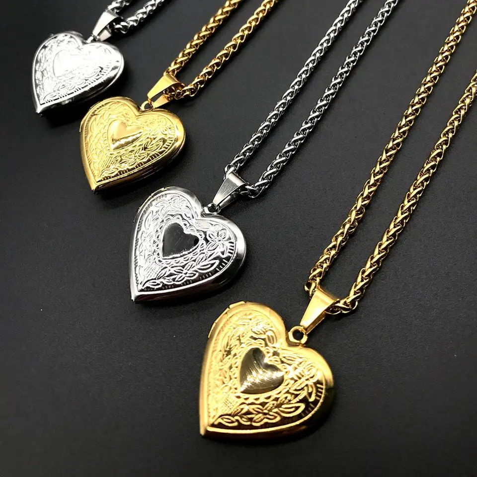 DIY Love Heart Secret Message Locket Náhrdelník Prívesok