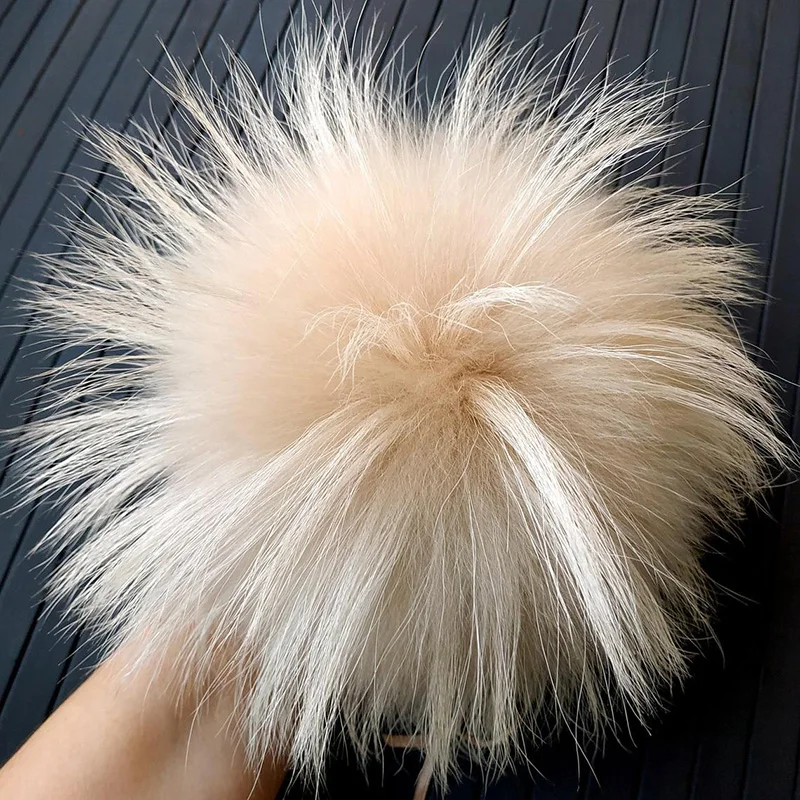 DIY Luxusné kožušinové pompom 100% prírodné mývalové vlasové klobúky guľôčková loptička Pomom pom ručne vyrábajú