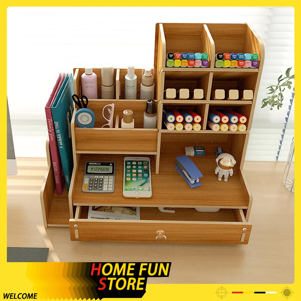 DIY Office Storage Box Domáce stolné stoly SKLADOVÉ SKLADOVANIE DRESNÉ Organizátor Prispôsobené pracoviská Pettotop Organizátor Bookshelf