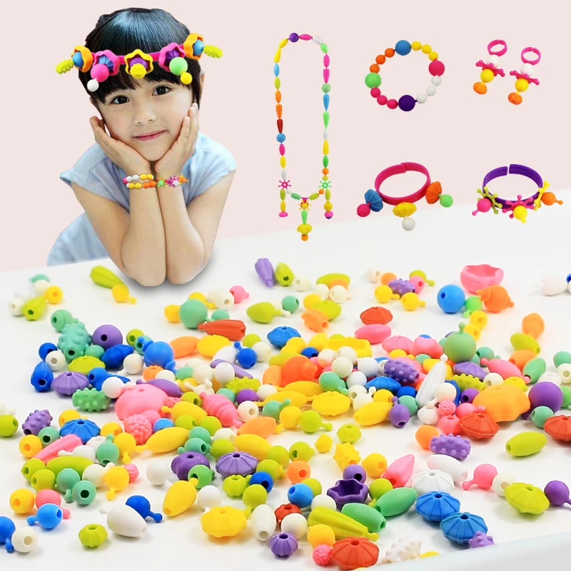 DIY pop korálky Dievčatá hračky kreativita vyšívanie detské remeslá detské náramky ručne vyrábané šperky módna súprava hračky pre darček