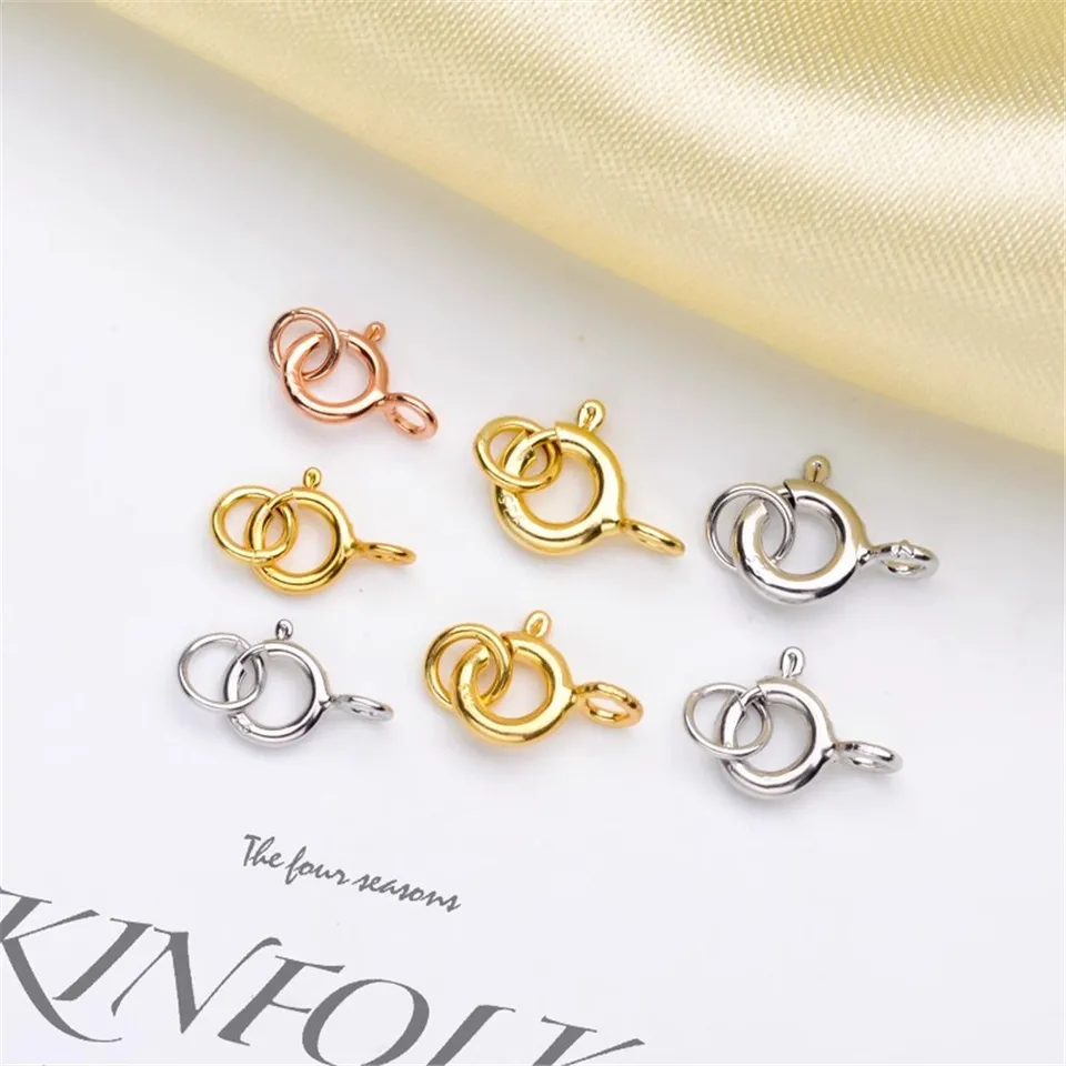 DIY príslušenstvo S925 Sterling strieborná kruhová jarka spona Zlato strieborná prírodná perlová náhrdelník Náramok náramok K060