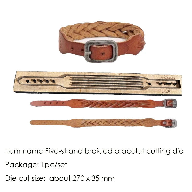 DIY Päť vlákien Pletená náramok s koženým nožom Noža noža Nové kožené striha