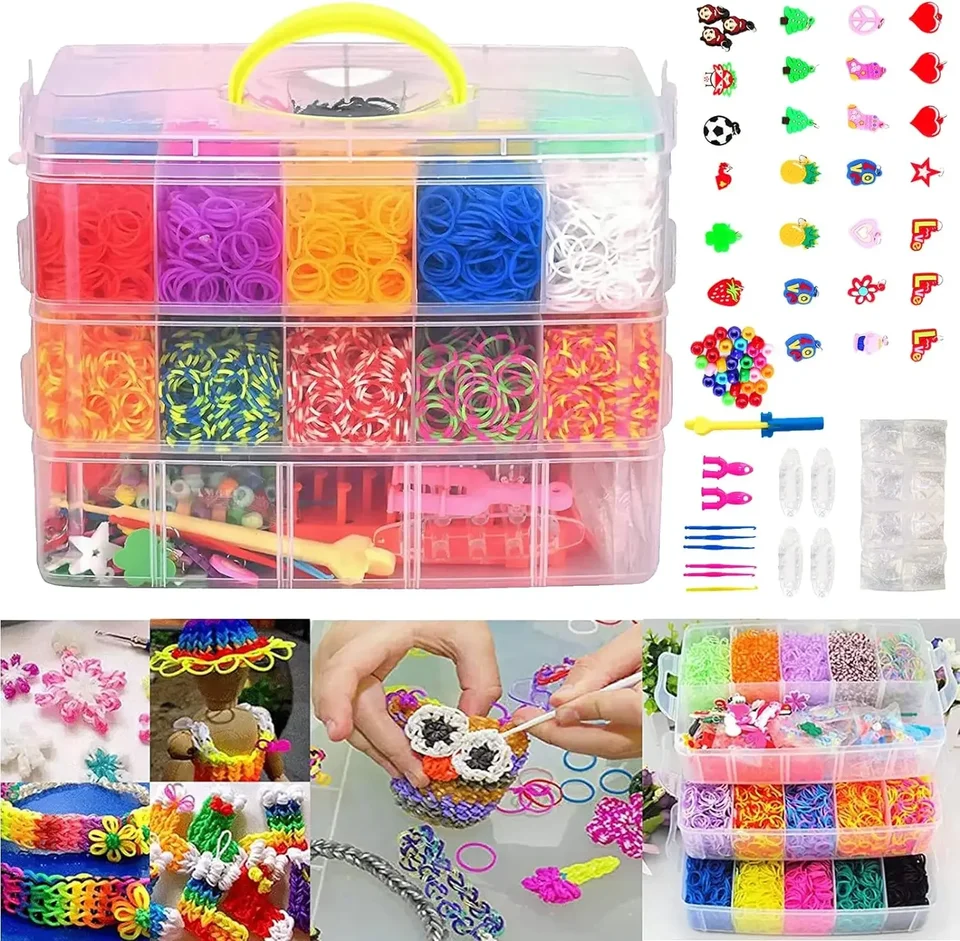 DIY ručne vyrábané gumové pásy tkáčsky tkanie náradia Hračky pre deti pre deti pletenie elastických umeleckých remesiel korálkové hračky dievčatá