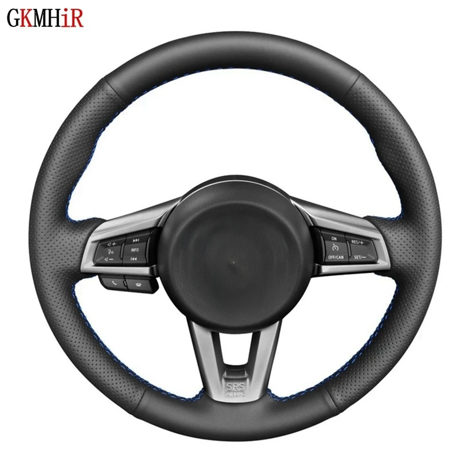 DIY ručne šikmo nekĺzavá čierna originálna kožená autá kryt volantu pre Mazda MX5 MX-5 2016 2017 2018 2019 2019 2020