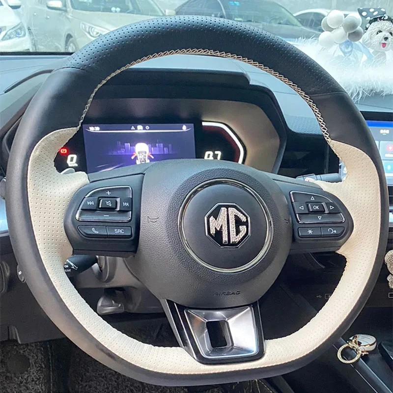 DIY ručné šitie automobilu volant na volant pre MG ZS HS GS 5 6 RX5 RX8 ZST EV 2017-2023 Originálne kožené interiérové ​​príslušenstvo