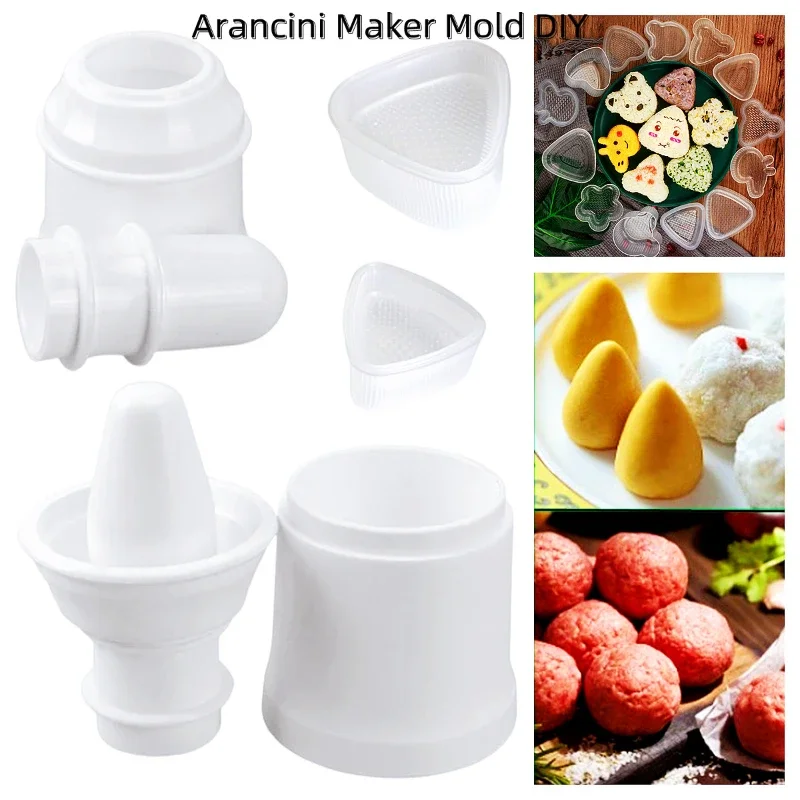 DIY ryžová guľová tlačová výrobca opätovne použiteľného sushi náradie kuchynské mäsové gule formy karikatúry modelovanie Onigiri bento formy trojuholníka Rice gule