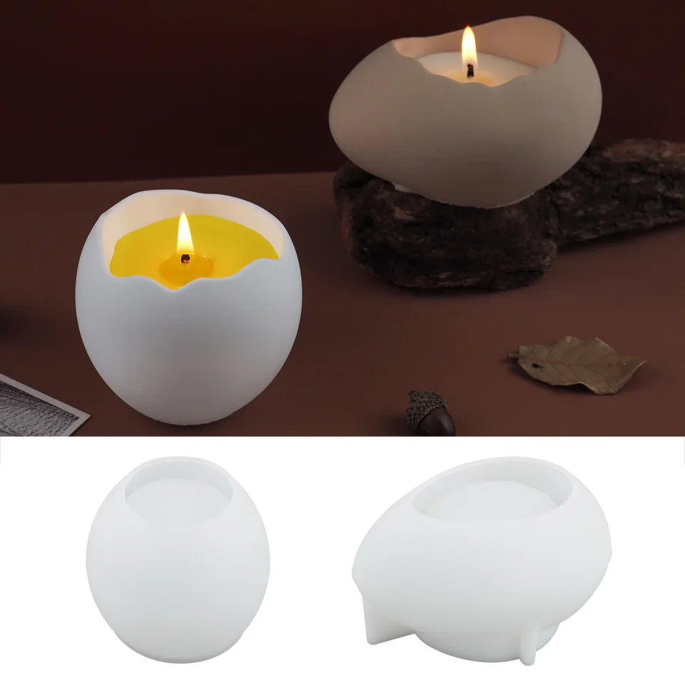 DIY Sadrové cementové cementové vajcia Sviečka Sviečka Svilikón