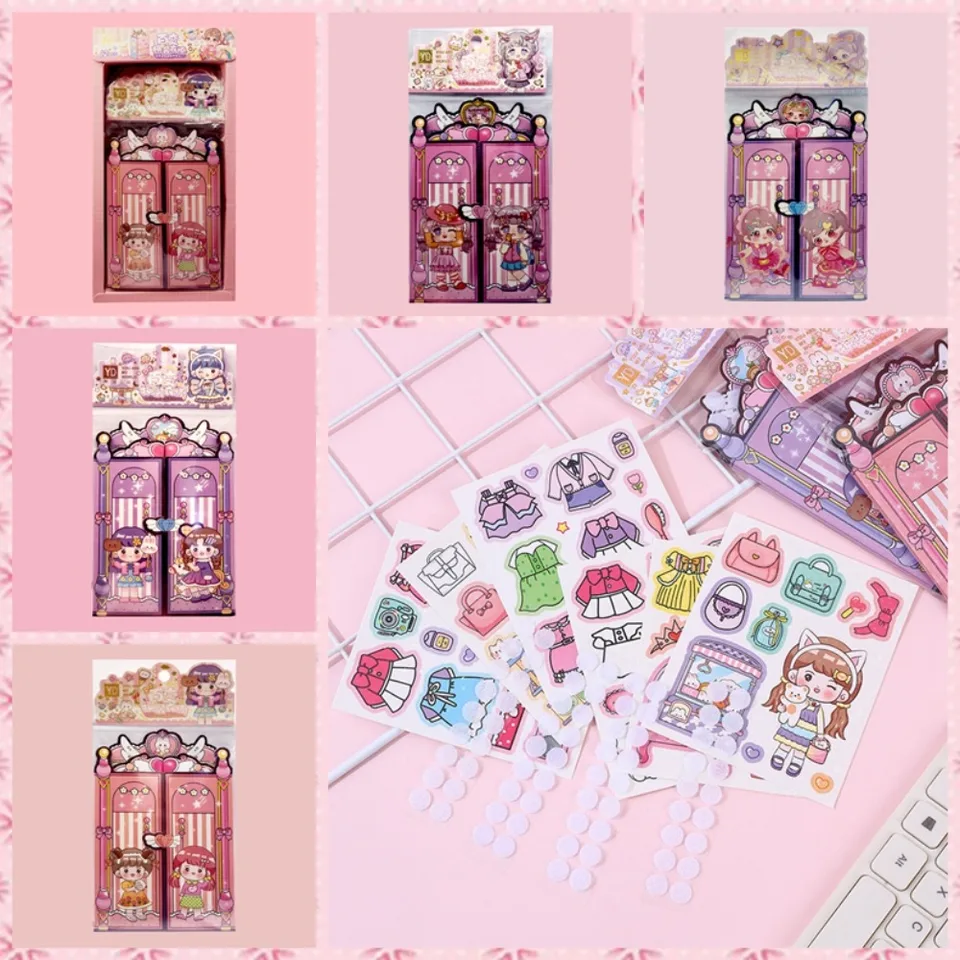 DIY Toy Aki omáčka tichá kniha 10*15 cm tichej knihy princezná zmena oblečenia nálepky príručka karikatúra rušná kniha Zmena nálepky