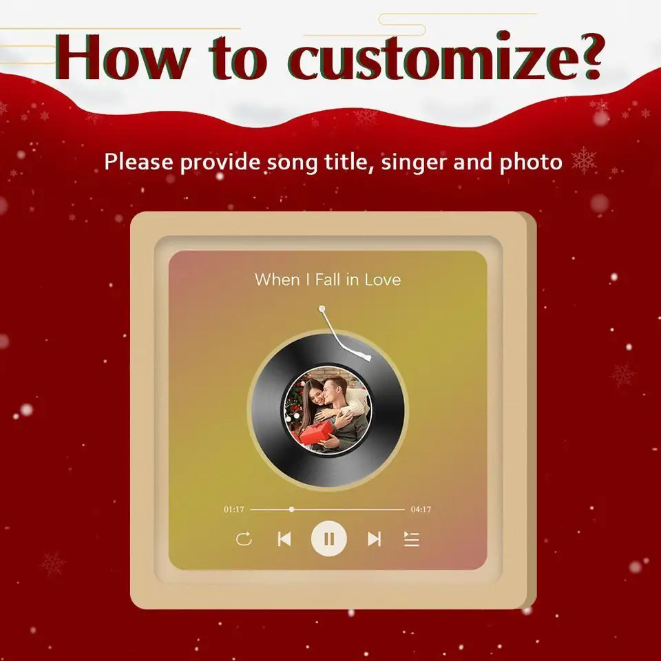DIY Vlastné hudobné album chladničky STRAVNÁ Prispôsobená fotografická hudba Magnet hudba Hudba Play Songs Unique Gift pre páry Príbuzný