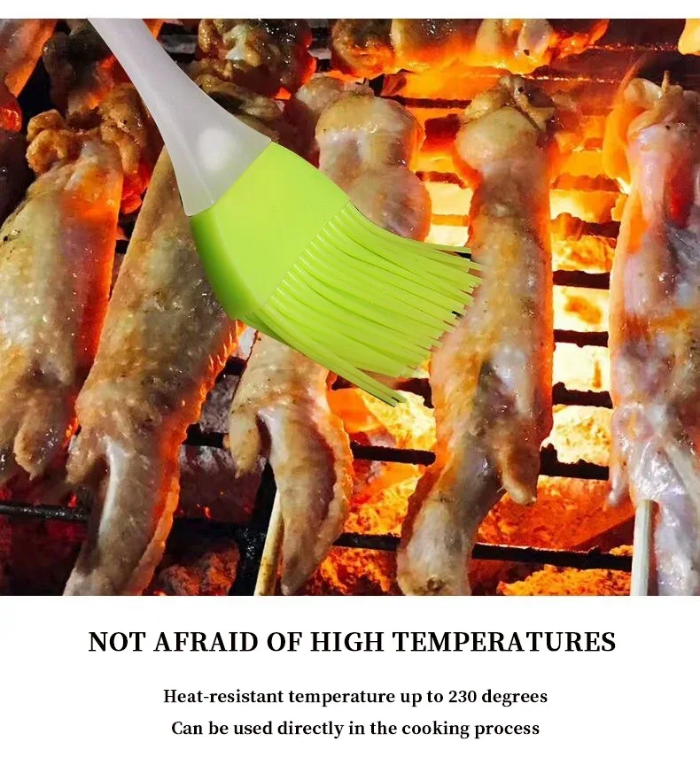 DIY vysoká teplota odolná voči silikónu na pečenie kefy s krémom na kefku s kefou na grilovanie Essenciálne náradie na pečenie grilu