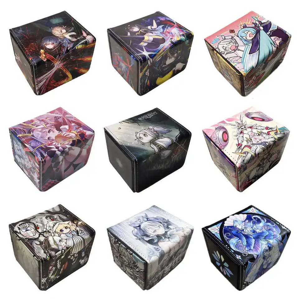 DIY YU-GI-OH! Temné kúzelné dievča One Piece Card Storage Box Ptcg Opcg WS YGO High-End Leather Card Box Anime Cards Darčekové hračky