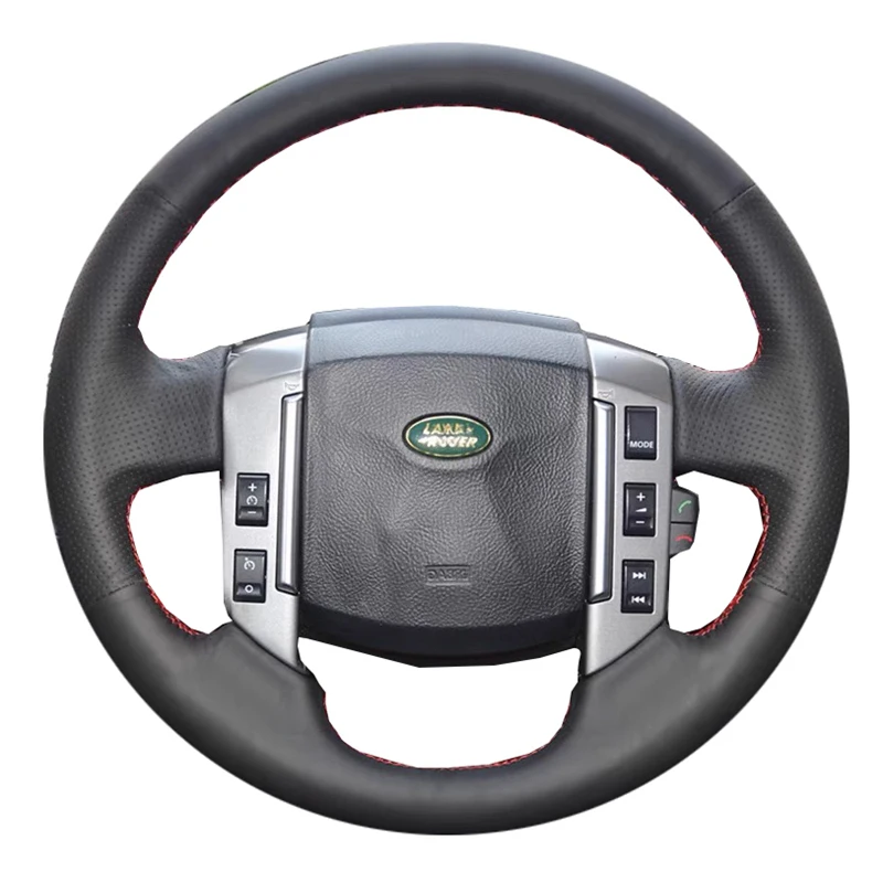 DIY Čierna mikrovlákna Koža na volant na volant pre Land Rover Freelander 2 2007-2012