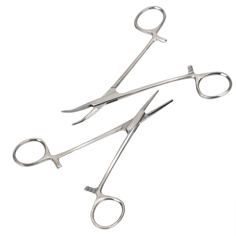 DIYWORD Epilačné nástroje Hemostatické kliešte na vlasy Pet Hair Clamp 12,5 cm zakrivené/priame rybárske uzamykacie kliešte ručný náradie