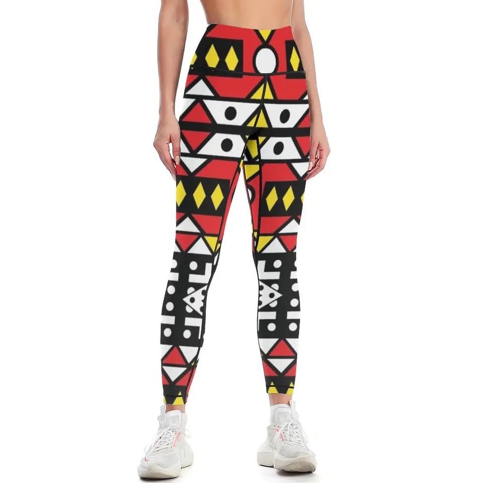 Dizajn afrického vzoru vosku Kizomba Samakaka Ankara tlač Angola Leggings Female Legging Pants Gym Dámske legíny