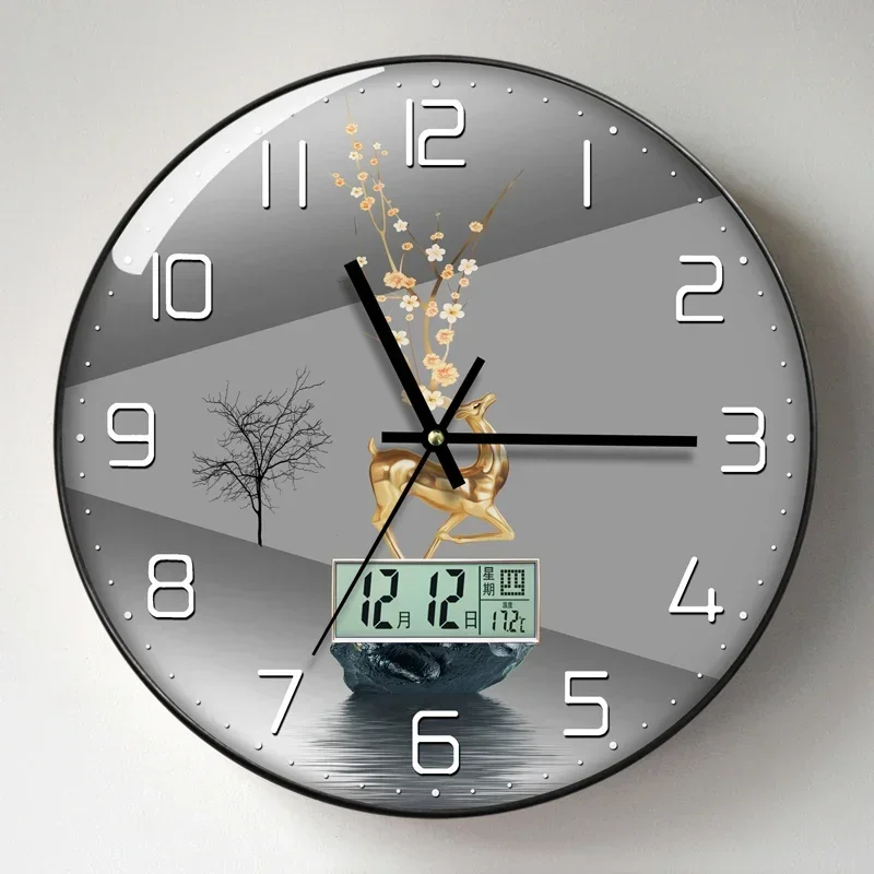 Dizajn minimalistická hodinová stena digitálna vintage interiér karikatúra Cartoon Wall Watch Chinese Reloj de Home Decoration