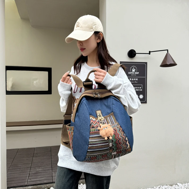 Dizajnér Luxusný taška Retro denim veľkú kapacitu dámske ramenné crossbody batohy Mochilas de hombre Mochila Mujer Mochila