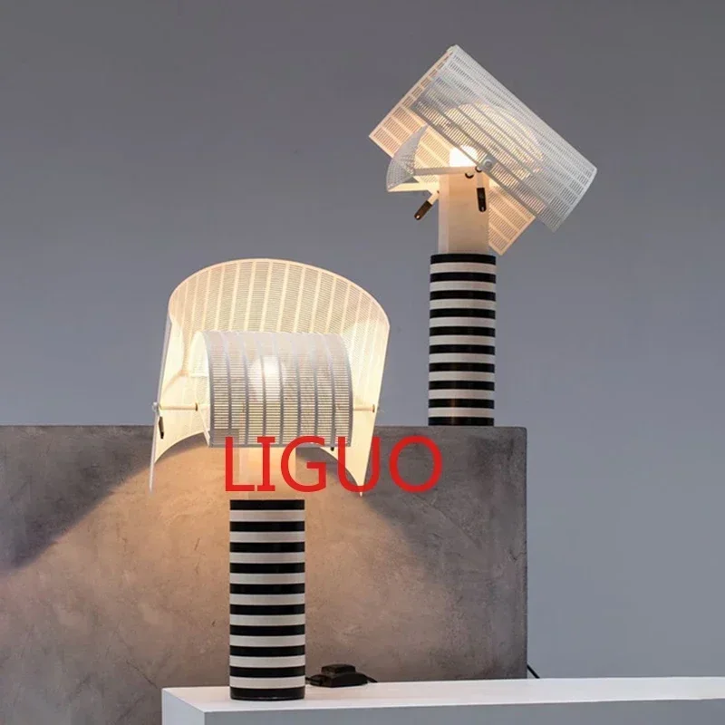 Dizajnér Shogun stolová lampa Moderný pruh mriežky Svetlo Svetlá spálňa Obývacia izba Hotel LED Art Art White Black Stolové lampy