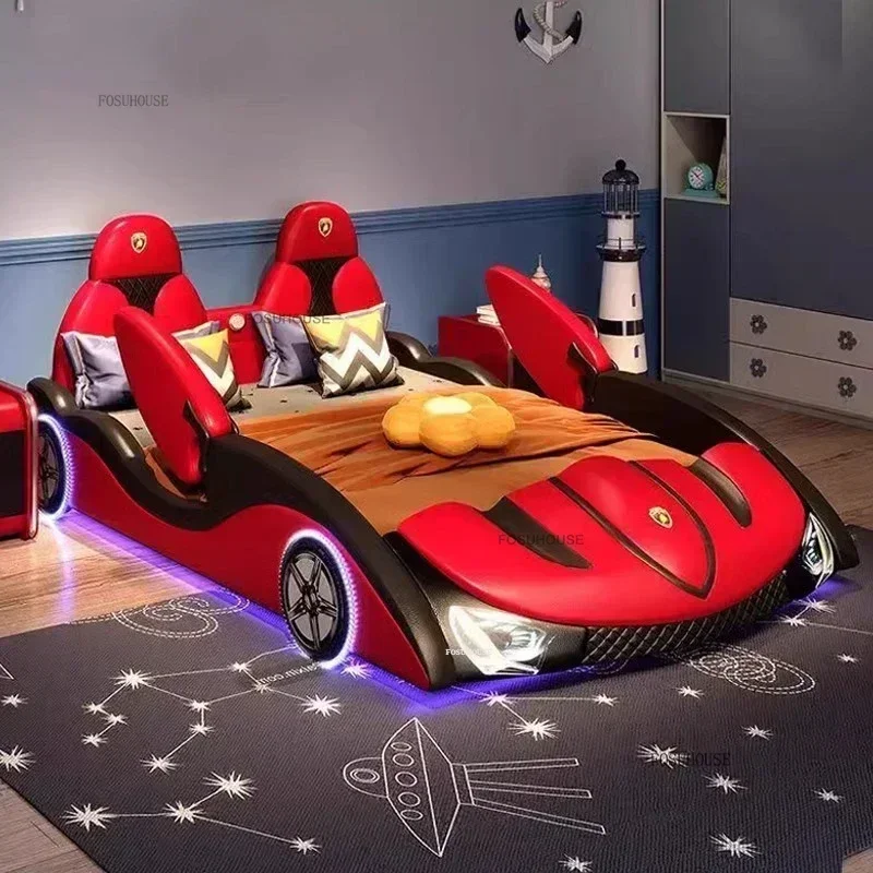 Dizajnérsky spálňu Boy posteľ pre deti domáce karikatúry Cartoon Detské postele s zábradlia