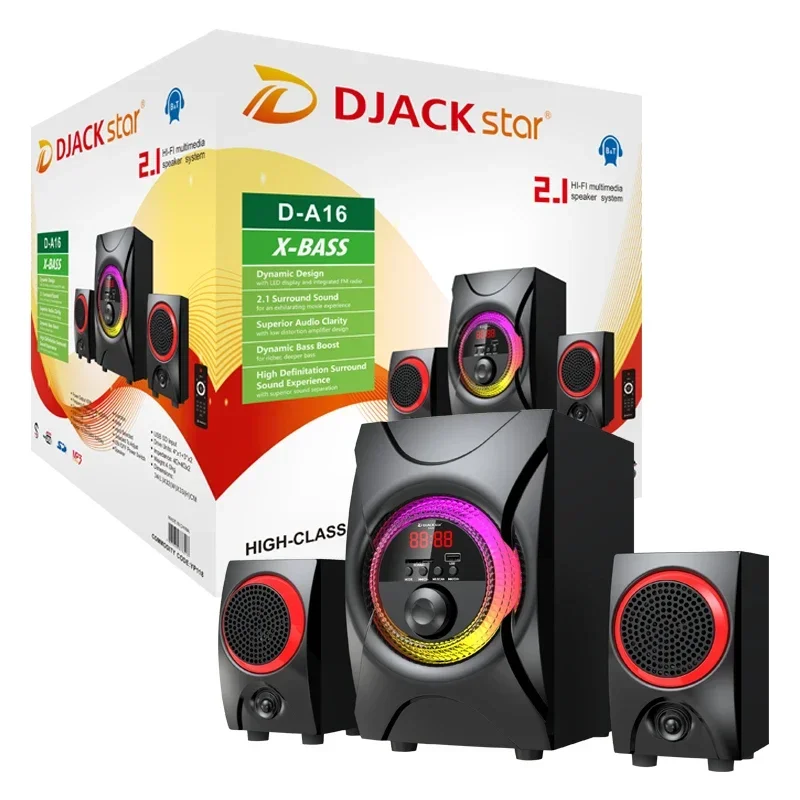DJack Star D-A16 Veľký prenosný reproduktor Karaoke Outdoor Multimedia Reproduktor 2.1 Reproduktor