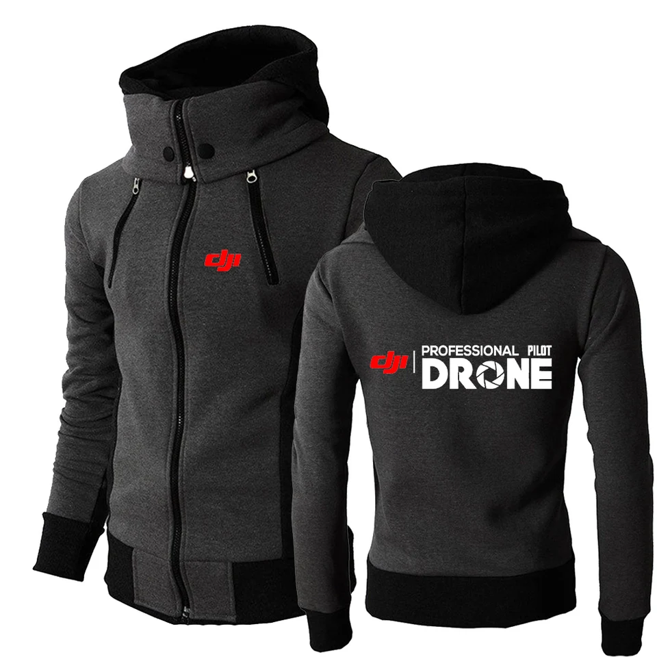 Dji Professional Pilot Dron Dron Print New Spring Autumn Pánske vonkajšie neformálne bundy teplé mikiny Vysoko kvalitné mikiny harajuku