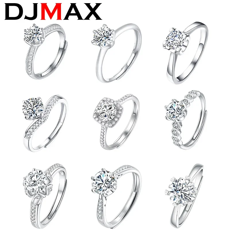Djmax Rôzne 1-3Ct Moissanit Diamond Rings for Women Original 925 Sterling Silver nastaviteľné dámy Diamond Rings New 2023