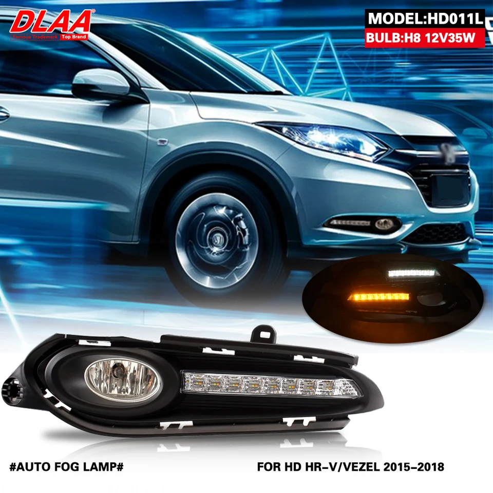 DLAA pre HR -V Vezel 2015 2016 2017 2018 predné hmlové svetlá Styling Stout Svetlo Hmlové žiarovky s prepínačom - 1 pár