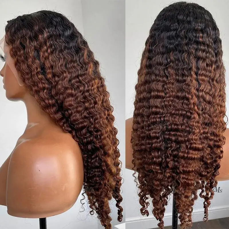 Dlhá 180 -hustota mäkká ombre hnedá 26 Kinky kučeravá čipka predná parochňa pre čierne ženy babyhair bezplnkovanú tepelne odolnú parochňou