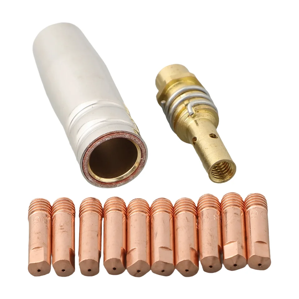 Dlhá súprava držiaka hrotov M6 s 12 ks MB15 MIG Zváracia dýza Tryska kontaktu Tipy 0 8 mm dlhovekosť zaručená