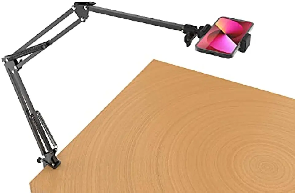 Dlhý režijný montáž statívu pre iPhone Webcam Ring Light, Gooseneck Desk Držiteľ telefónu pre ruky