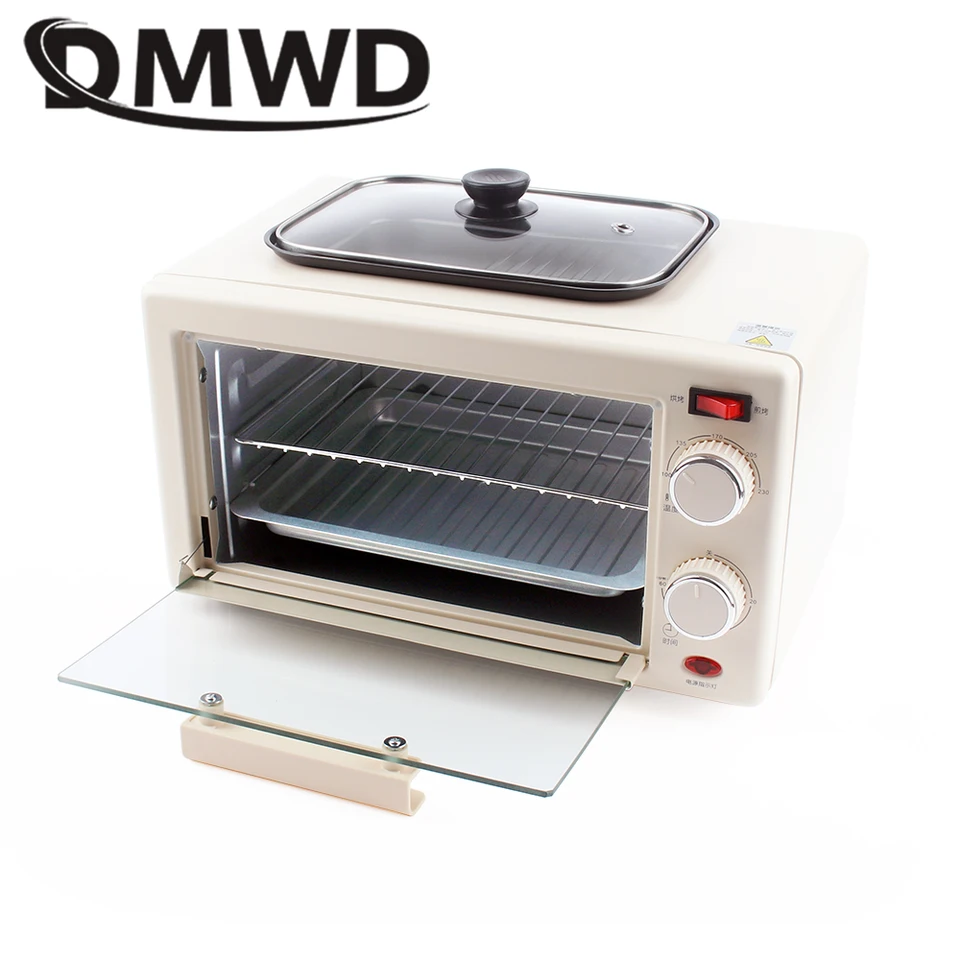 DMWD Elektrická rúra na grilovanie kachle s nelepivom steakom panvicu Grilling Grilling Pank Pečené sušienky Pizza pečenie hriankovač raňajky