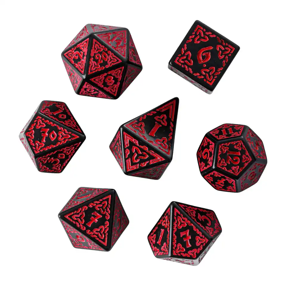 DND keltské uzlové kocky s jedinečnými d4 7ks/set nového vzoru d4- d20 polyhedrálne kocky pre roly hrania stolových hier D&D Tabletop Games