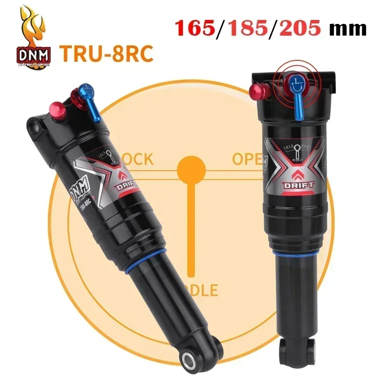 DNM Mountain Bike Shock Shock 165 mm 185 mm 205 mm 3-stupňový uzamknutý tlmenie Tlmenia vzduchu Zadný tlmič pre MTB/XC/AM