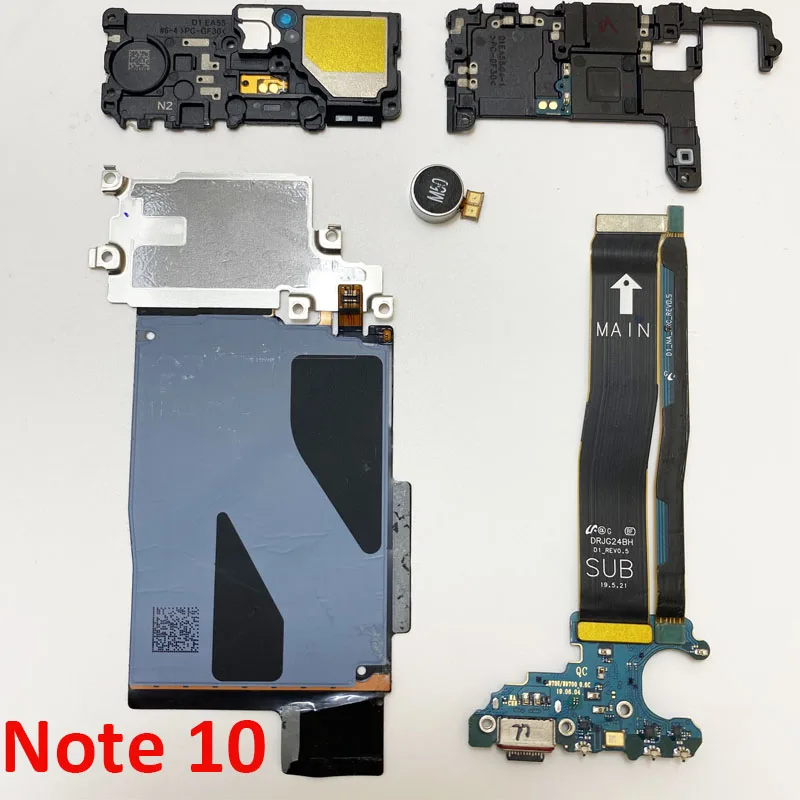 Dobrá anténa WiFi Signálna káblová doska NFC Coil USB Charger Dock Port Vibrator Mikrofón Samsung Galaxy Note 10 N970 N971
