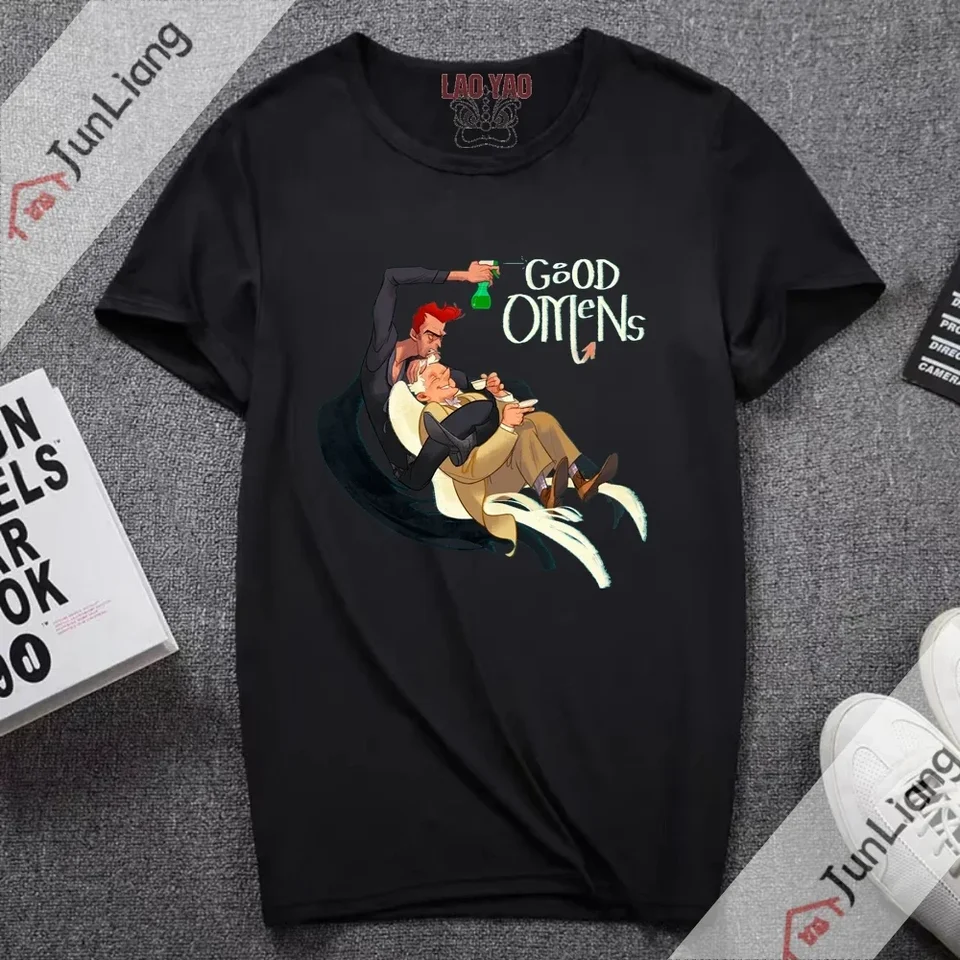 Dobré znamenia televízna show Good Omens T tričko The Hunger David Y2K letné oblečenie pre módne streetwear