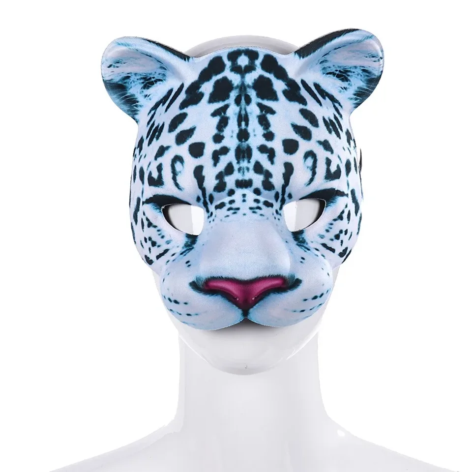 Dodávky večierkov Halloween Maska Veľkonočná polovica tváre Sneh Leopard Animal Mask Mardi gras karnevalová párty make -up lopty rekvizity Eva