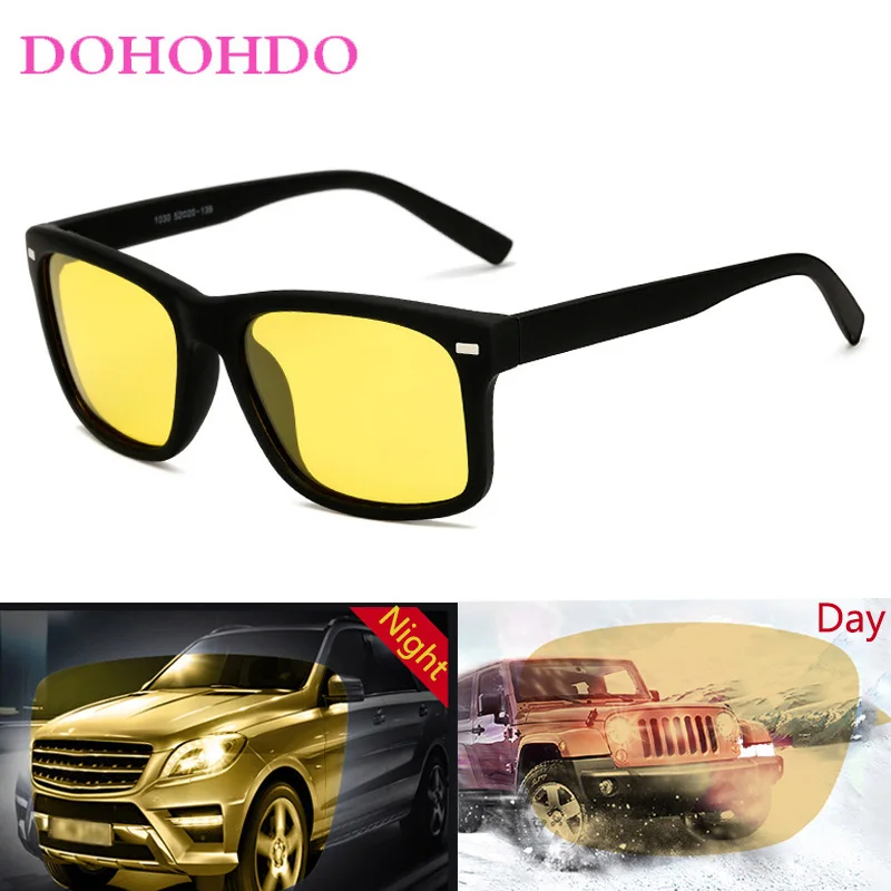 Dohohdo nočné okuliare Nočné šoférovanie slnečných okuliarov Polarizované pánske slnečné okuliare Vodič Žltý šošovkový šošovkový anti-glare okuliare UV 400