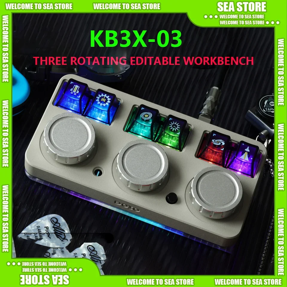 DOIO KB3X-03 Mechanická klávesnica s hliníkovým zliatlivým rámom OLED DISILDER MINI Klávesnica Mini Kláves