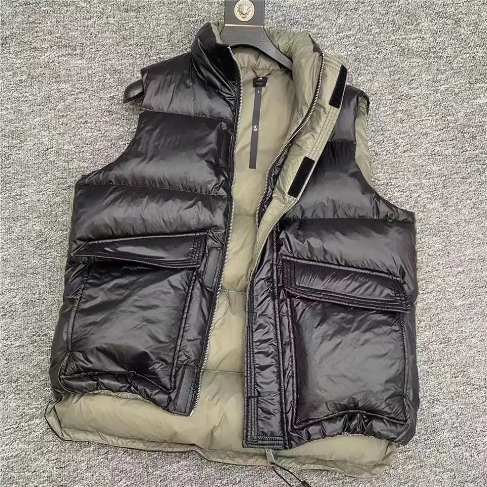 Dole vesta pre mužov luxusný dizajnér Outdoor Duck Down Camisole Cast Loose Big Pocket Puffer Vest Men vysokokvalitný kabát bunda