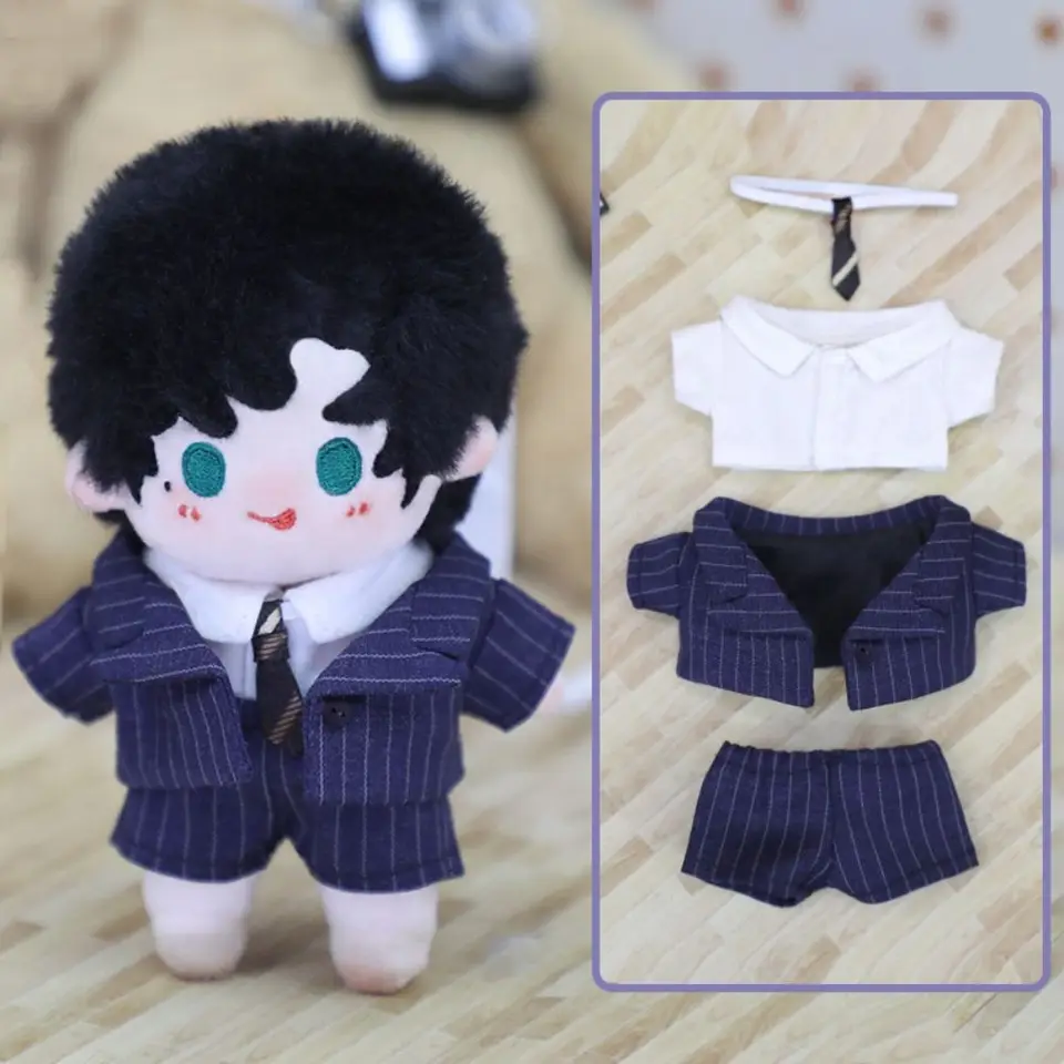 Doll Clothes Outfit Adsess pre 10 cm bavlnené bábiky módne oblek plyšná bábika Krátke topy košele nohavice oblečenie doplnky